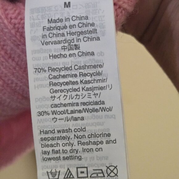 Madewell Resourced Cashmere Ribbed Mockneck Pullover Sweater Flamingo Size M - Picture 7 of 8